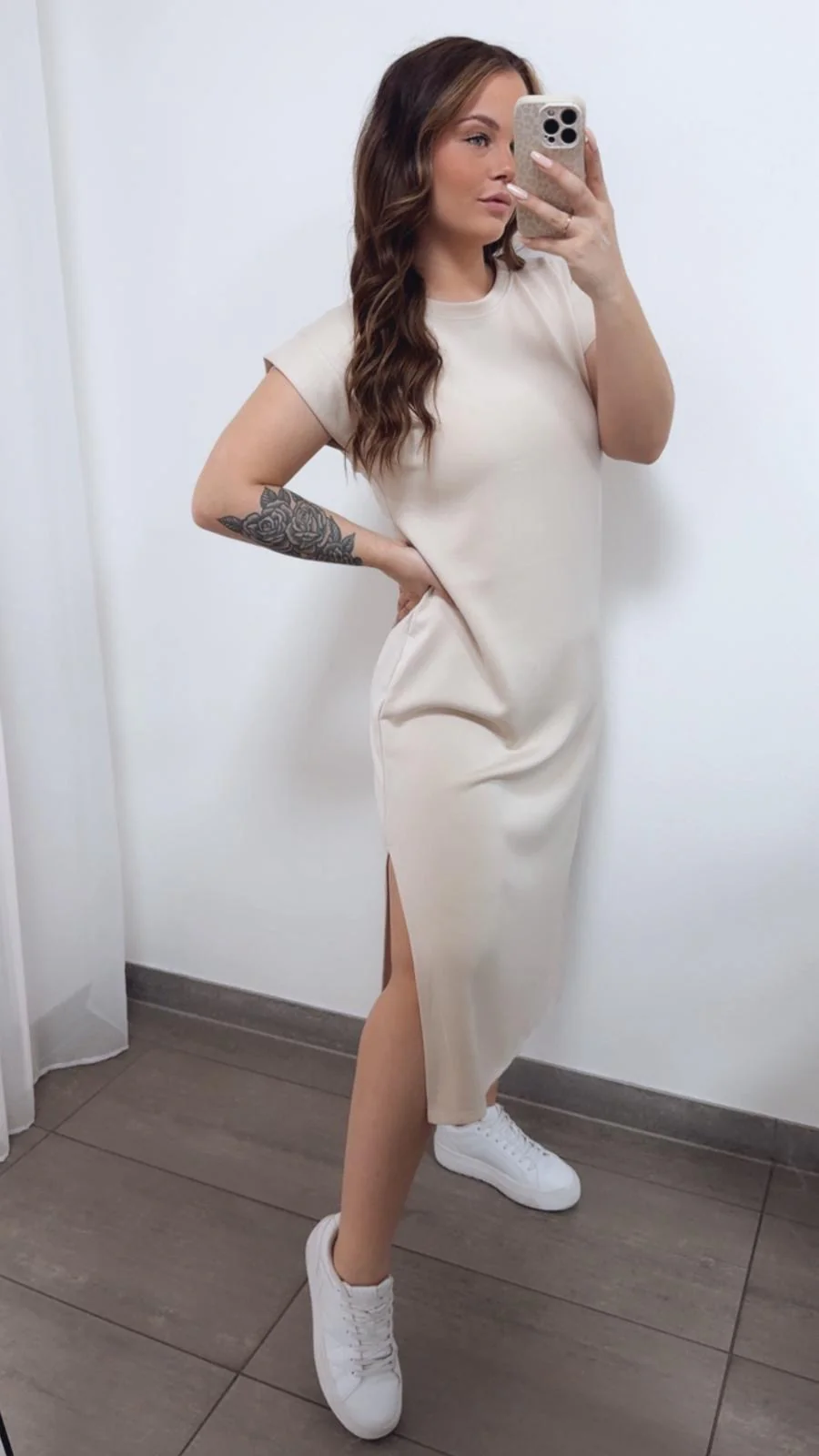 Butterstoff Shirt - Kleid/ BEIGE / Art. 14804 - Image 2
