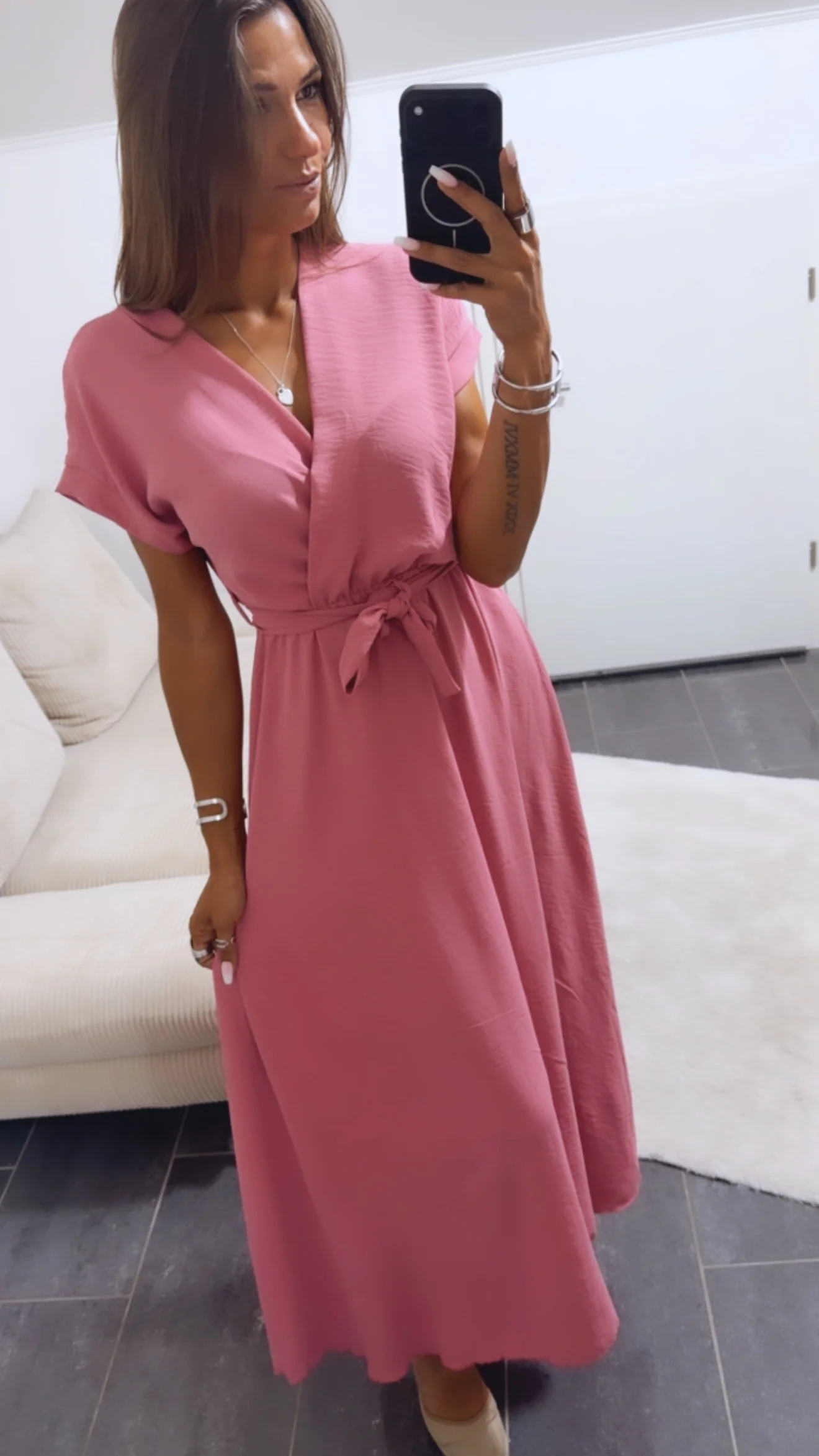 Maxi Kleid zum Binden, Wickeloptik / beere Art. 15373 - Image 2