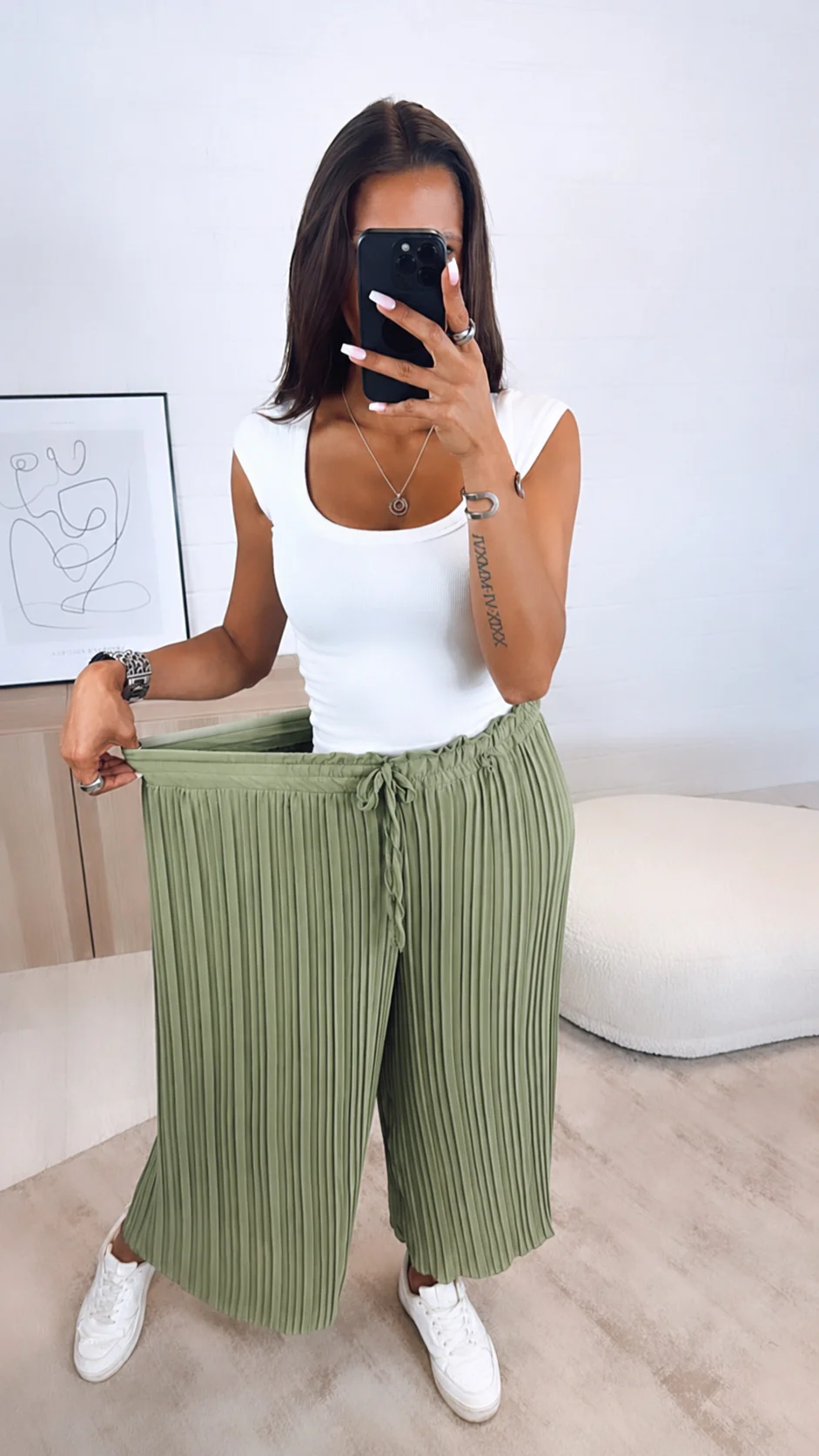Plissee Hose / khaki Art. 2411 - Image 3